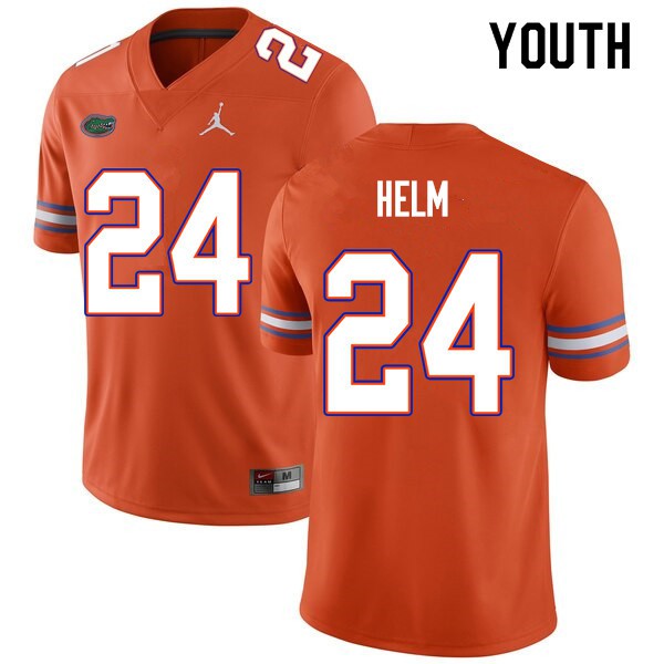 Youth #24 Avery Helm Florida Gators College Football Jerseys Orange